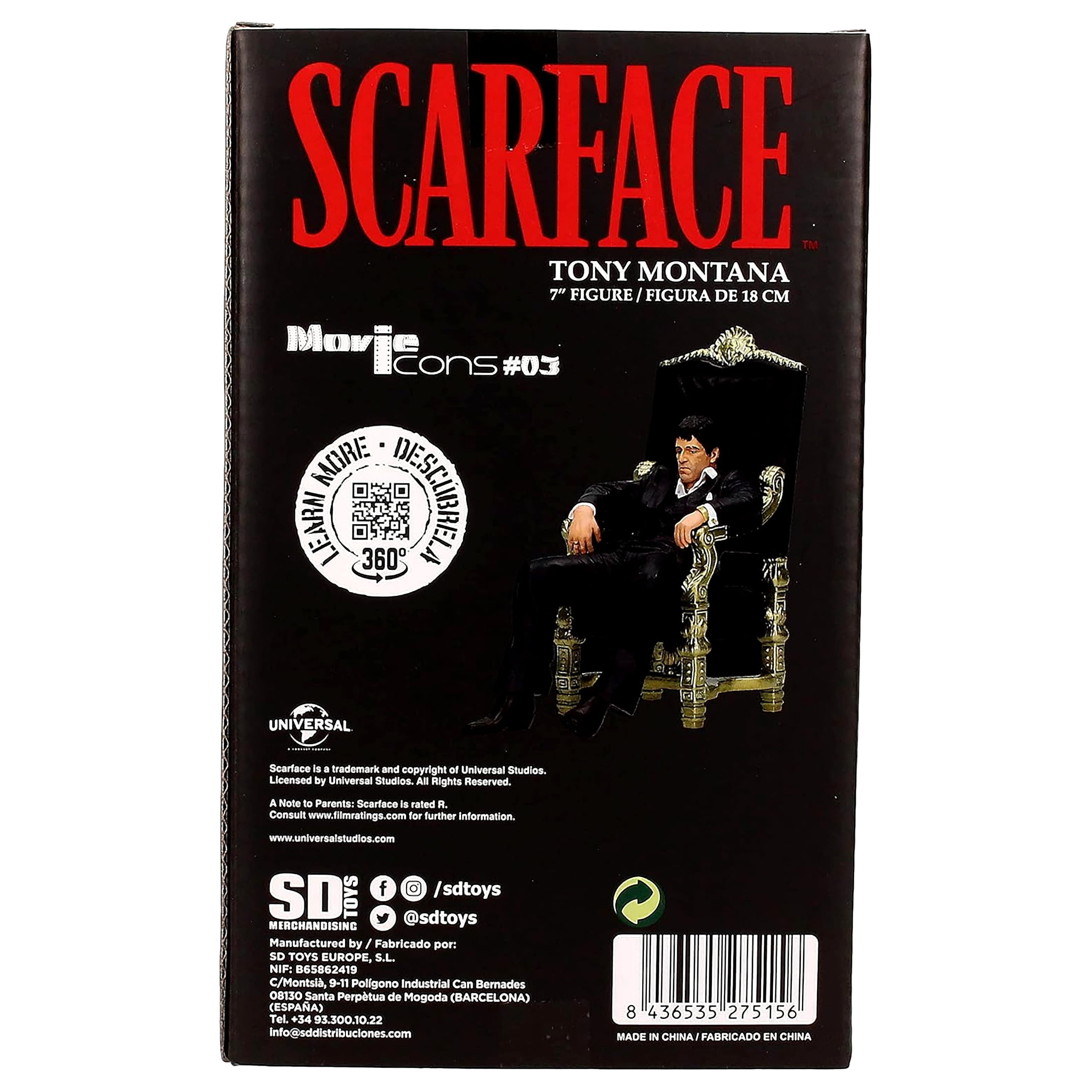 Scarface Tony Montana Sitting Up Figure 18 cm