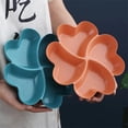 thumbnail image 3 of Grid Plate Smooth Material Fruit Plate Flower-shaped Special Plate Snack Snack Plate Beautiful Shape Four-leaf Clover Plate Light Green, 3 of 6