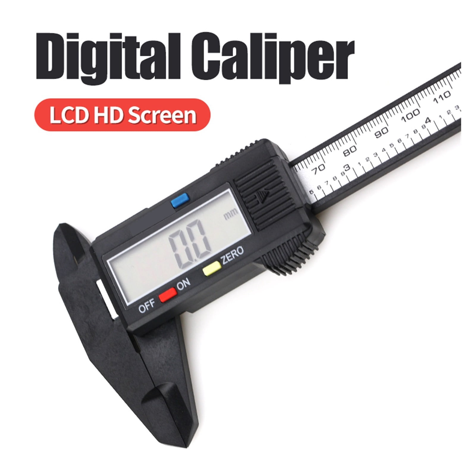 Electronic Digital Caliper Carbon Fibre Vernier Calipers Plastic Gauge LCD Micrometer Ruler Measuring Tools Instrument 150mm/6In