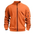 thumbnail image 6 of Migroa Full Zip Long Sleeve Sweatshirt Coat, Men's Full Zip Long Sleeve Sweatshirt Jacket, Casual Sporty Outerwear Coat, Loose Fit for Fall Winter Running Gym Casual Sporty Jacket Men Running, Gym,, 6 of 7