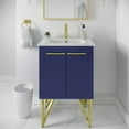 thumbnail image 6 of Annecy 24" Freestanding Bathroom Vanity in Navy Blue with Sink Top, 6 of 14