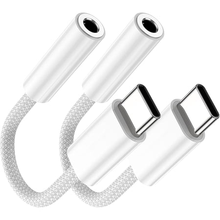 USB C to 3.5mm Female Headphone Jack Adapter, USB C to Aux Audio Dongle Cable Cord Compatible with iPhone 16/15 Pro Max 16/15 Pro 16/15, Samsung Galaxy S24/S23/S22/S21 Ultra, iPad Pro, Pixel 8