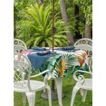 thumbnail image 3 of Outdoor Tablecloth with Umbrella Hole for Patio/Picnic/Party/Camping, Pink Flamingo Waterproof Table Cloth Round Cover Washable, Summer Tropical Palm Leaves Butterflies (Dia 60"), 3 of 9