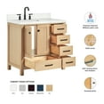 thumbnail image 3 of ARIEL Cambridge 36 Inch Oak Bathroom Vanity with Sink, Carrara White Quartz Countertop 1.5 inch Edge and backsplash, Soft Closing Door and Drawer, Matte Black, 3 of 10