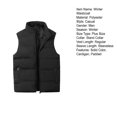 thumbnail image 7 of comerut Winter Waistcoat Padded Sleeveless Solid Color Cardigan Zipper Keep Warm Thicken Plus Size Winter Cotton Waistcoat for Daily Wear, 7 of 7