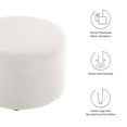 thumbnail image 6 of Callum Large 23" Round Woven Heathered Fabric Upholstered Ottoman, 6 of 8