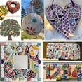 thumbnail image 4 of Glass Mosaic Tiles for Crafts Bulk,200g Mosaic Glass Pieces, Butterfly Star Moon Heart Flower Shape Glass DIY Stained Glass Kit, Mosaic Charm Ornament(7.05 Ounce)$$Art & Craft, 4 of 9