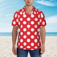 thumbnail image 4 of Red And White Polka Dot Hawaiian Shirts For Men, Summer Short-Sleeve Relaxed-Fit Button-Down Shirts Small, 4 of 9