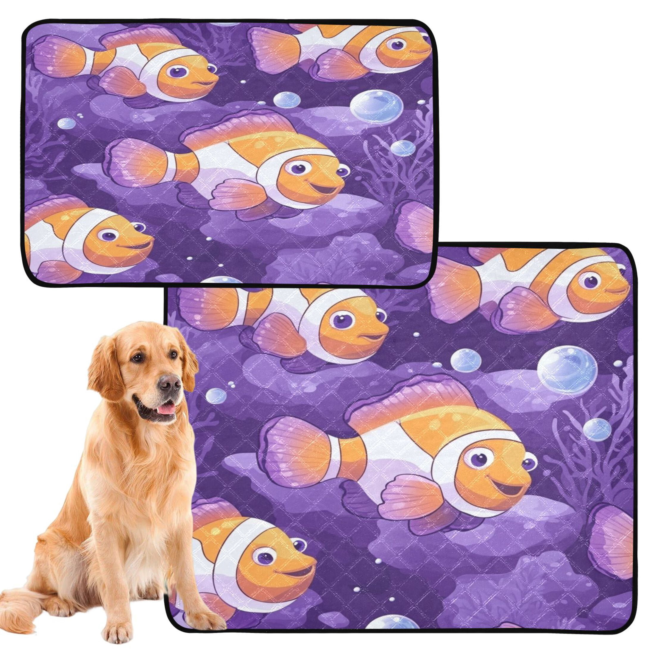 Qxltty Tropical Clownfish Cat litter Pads Pet Set of 3 Diaper Mats Center Anti-leakage Layer Absorbent Soft and Comfortable