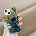 thumbnail image 2 of Peacock Feather Case Compatible with iPhone 14,Aesthetic Art Design TPU Bumper Cover Case, 2 of 6