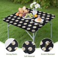thumbnail image 4 of Black Daisy Flower White Blooms Pattern Square Fitted Tablecloth with Elastic Edge,Square Table Cover,Washable Elastic Table Cover for Home Kitchen Party Decor 34"x34", 4 of 6