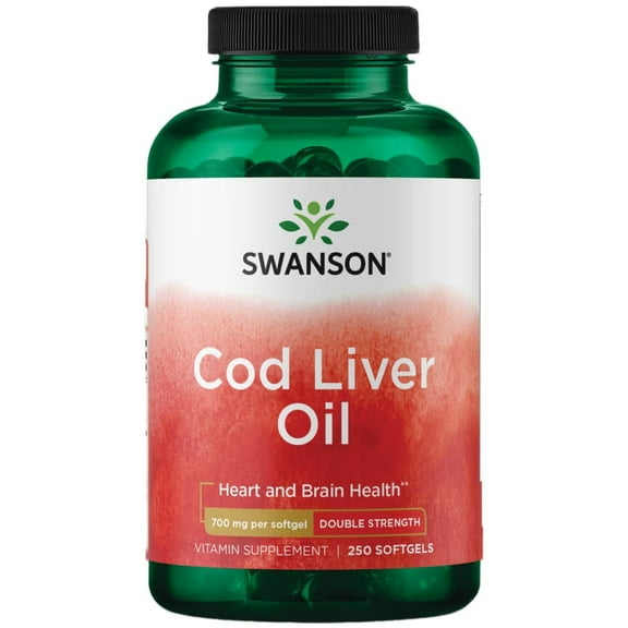 Swanson Cod Liver Oil - Double Strength 700 mg 250 Softgels