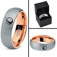 thumbnail image 4 of Tungsten Take Off Space Ship Rocketship Band Ring 7mm Men Women Comfort Fit 18k Rose Gold Dome Brushed Gray Polished, 4 of 4