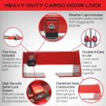 thumbnail image 2 of Equipment Lock Heavy Duty Cargo Door Lock - Powder Coated Steel Shipping Container Lock - Maximum Security Semi Trailer Door Lock - Semi Truck Accessories and Trailer Security (Keyed Differently), 2 of 5