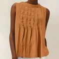 thumbnail image 3 of Mittory Linen Tank Top for Women Sleeveless Summer Boho Shirts Pleated Front Tunic Tshirt Loose Fit Beach Vacation Clothes, 3 of 6
