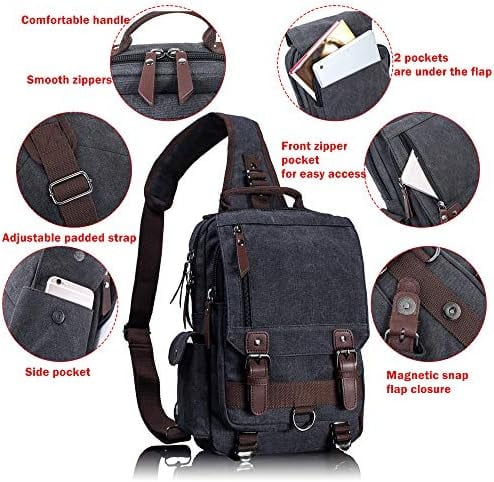 Retro Crossbody Bag Sling Bag Canvas Messenger Bag for Men Women Shoulder Bag Crossbody Handbags Satchel Travel Bag