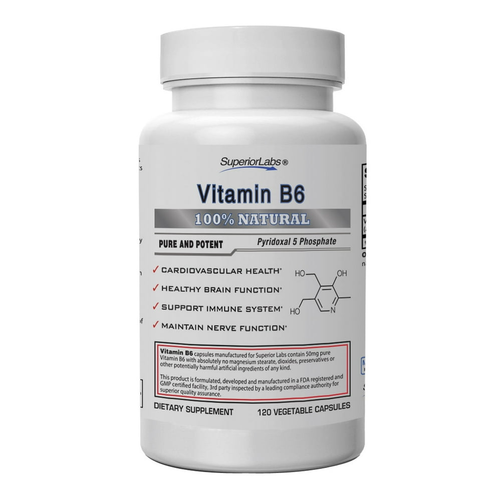 1 Vitamin B6 Powerful 50mg, 120 Vegetable Capsules Formulated and