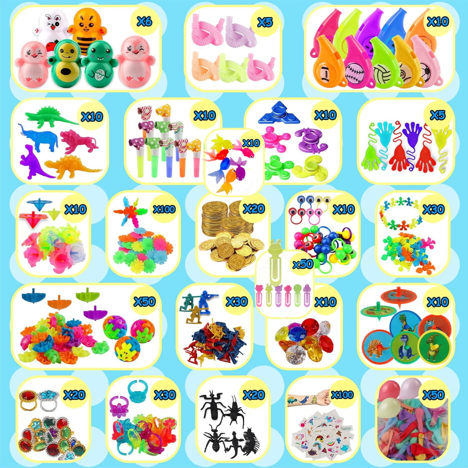 Beautysureup 650 Pcs Party Favors for Kids, Prize Treasure Box Toys for Classroom, Fidget Toys Bulk, Goodie Bag Stuffers, Carnival Prizes, Pinata Filler Stocking Stuffers for Birthday Gifts
