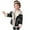 02-Black, variant on Ecqkame Girls Faux Suede Jackets Winter Sherpa Fleece Lined Zip Up Coats Solid Color Long Sleeve Thickened Lapel Outerwear White 13 Years