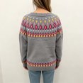 thumbnail image 5 of JUUNthy Womens Cardigan Sweater, Crew Neck Button Down Long Sleeve Vintage Floral Knit Casual Outwear Dark Gray S, 5 of 12