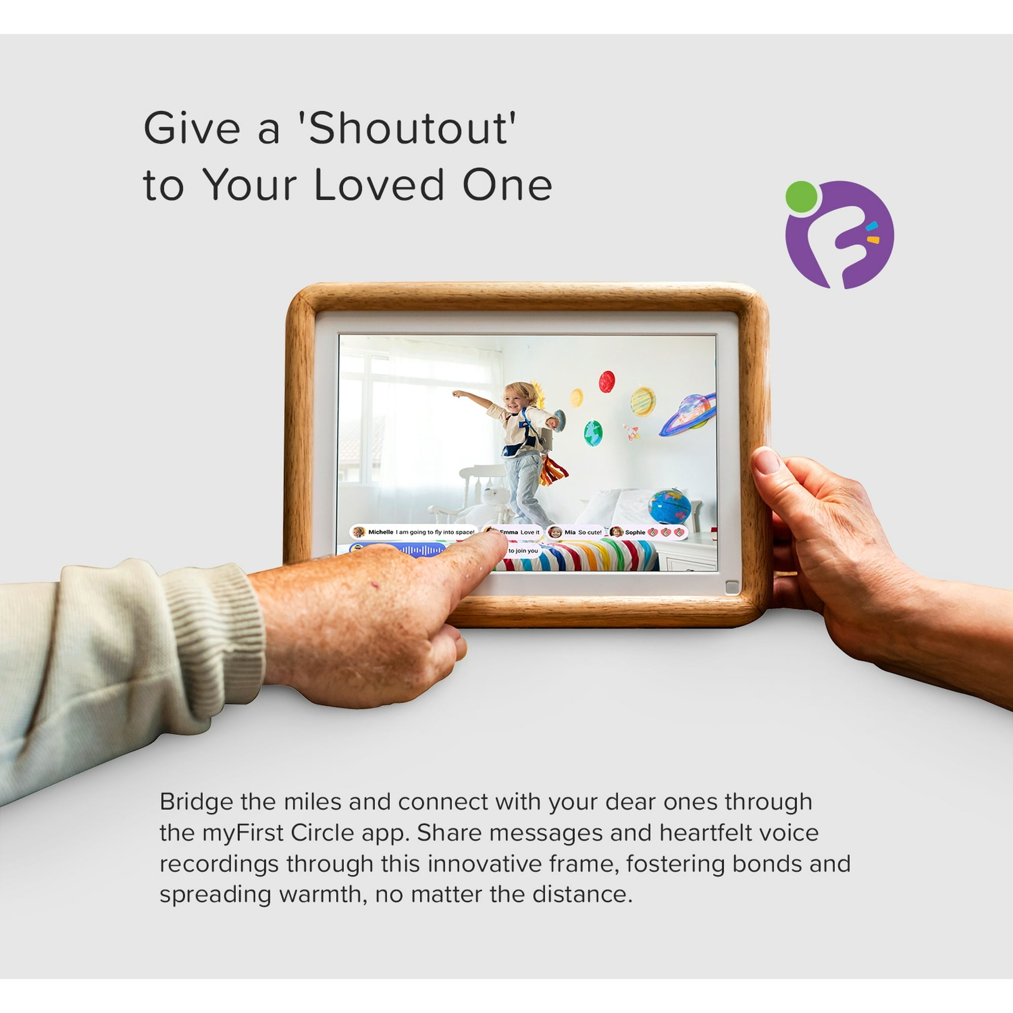 myFirst Frame Live - Digital Picture Frame 10 inches 32GB Memory, Auto-Rotate or Wall Mount, Send Photos and Videos via free myFirst Circle App, Best Gift Choice