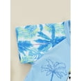 thumbnail image 6 of Seyurigaoka 2Pcs Baby Boys Summer Short Set, Short Sleeve Cartoon Surfing Bear Coconut Tree Print T-shirt + Elastic Waist Shorts, 6 of 9