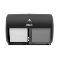 Compact Translucent Smoke Side-by-Side Double Roll Toilet Paper Dispenser