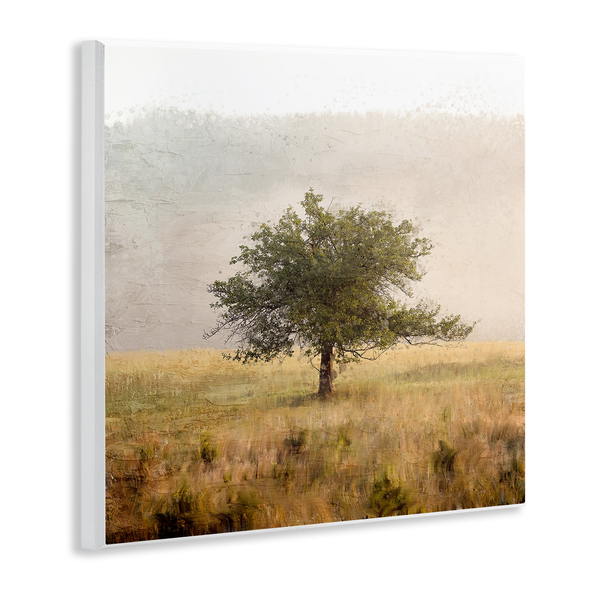 Stupell Industries Tree Alone in Golden Field Wall Plaque Art, design by Anne Bailey