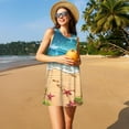 thumbnail image 3 of Disketp Tropical Beach With Starfish para Vestido sin Mangas para Mujeres, Vestidos de Verano para Mujeres, Casual y Holgado para la Playa, 3 of 7