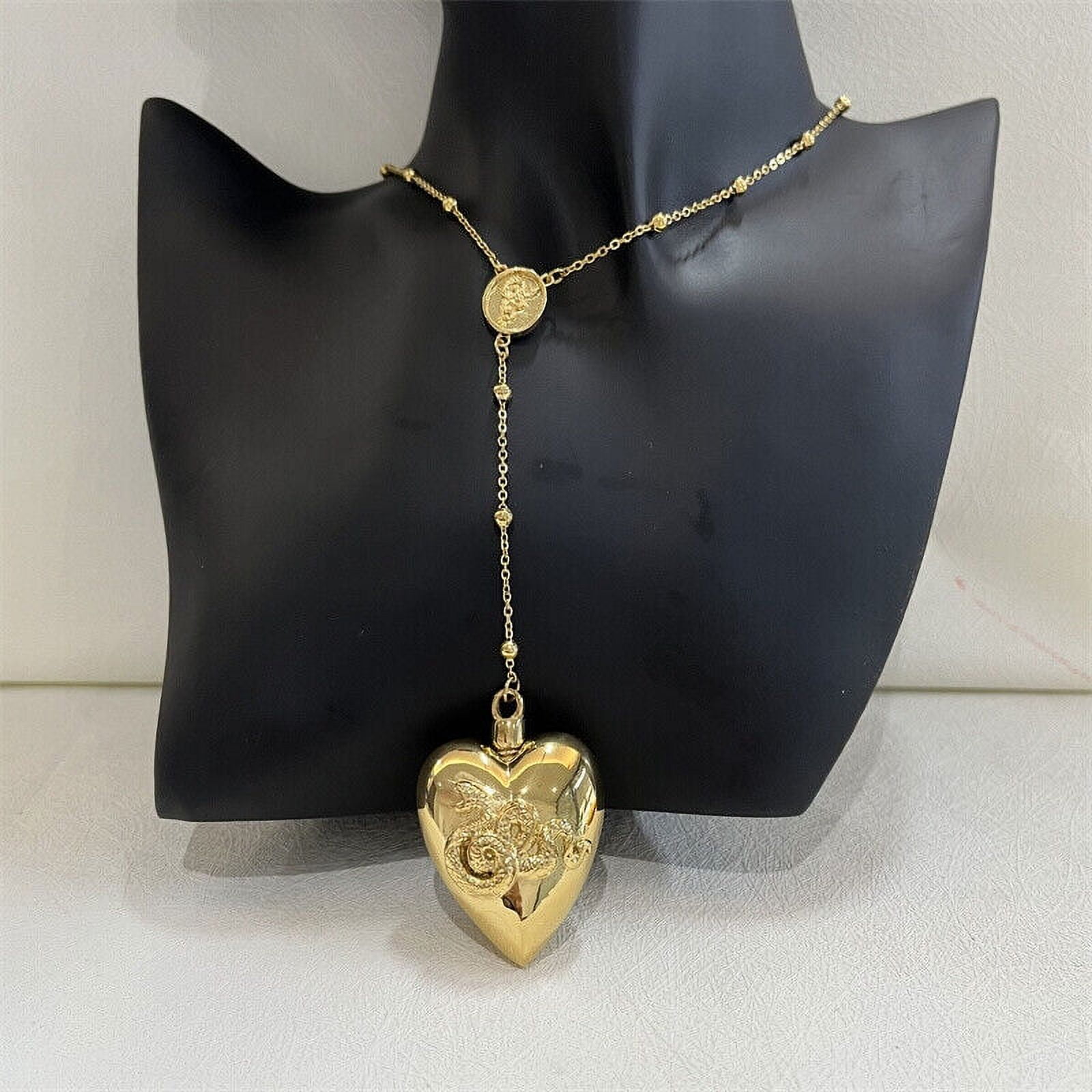 Lana Del Rey Necklace Heart with Spoon LDR Merch Snakes Chain 