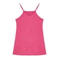 thumbnail image 4 of HAOTAGS Girls Racerback Dresses 7-8,Tween Halter Solid Pocket V-Neck Playsuit Sleeveless Tank Dress Hot Pink, 4 of 9