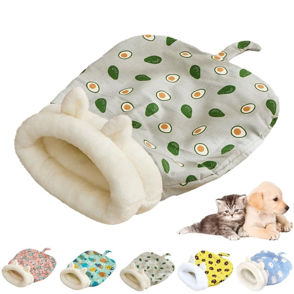Cozy Pet Nest, Cat Sleeping Bag for Indoor Cats Winter Warm Plush Pet Bed Semi-Enclosed Cat Bed for Small Dogs Kittens Rabbits Soft Sleeping Nest