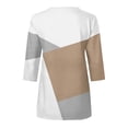 thumbnail image 4 of Olyvenn Women’s Spring Long Sleeve T-shirts Crewneck Half Zip Pullover Casual Loose Color Block Patchwork Tops Khaki L, 4 of 5