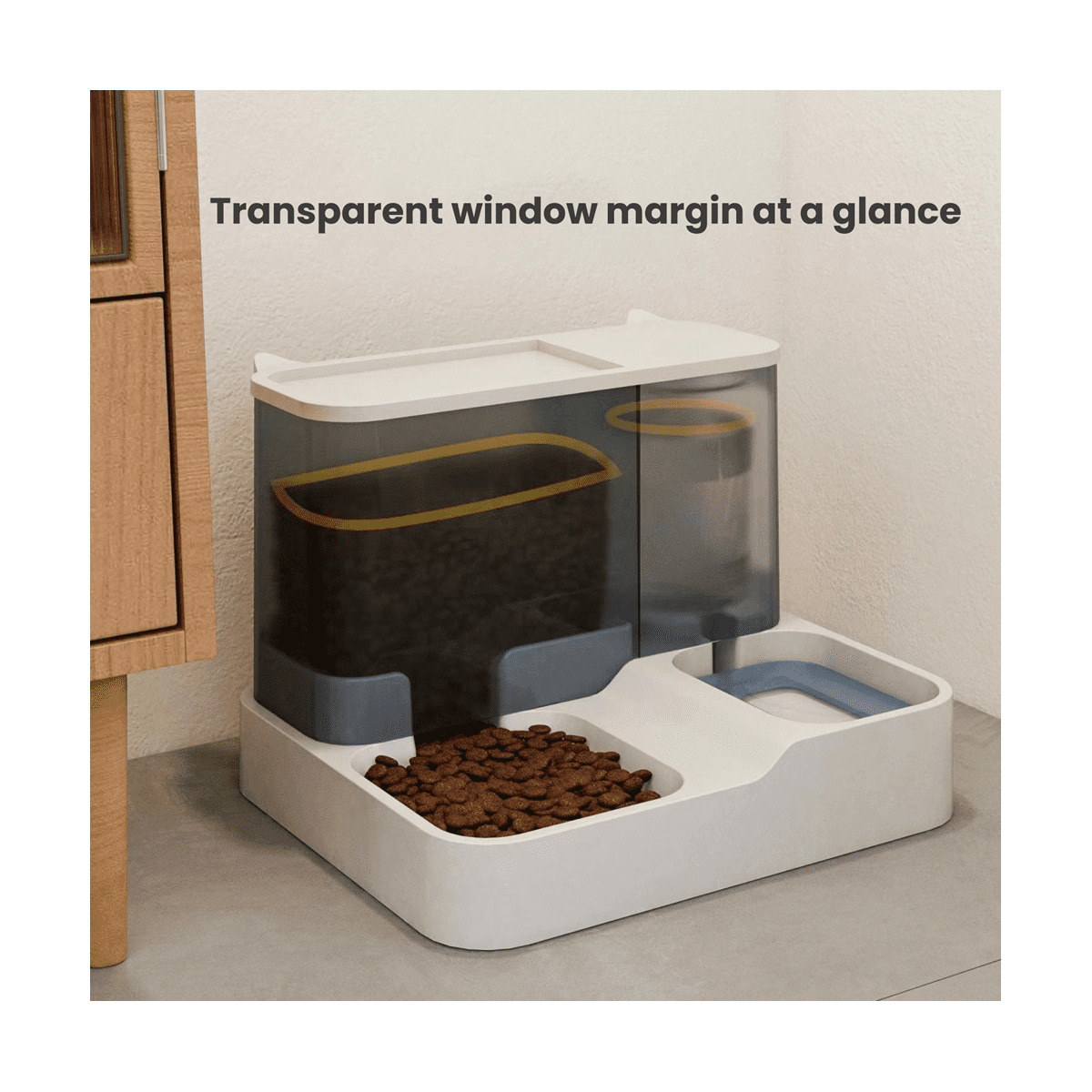 Automatic Pet Feeder, 2-in-1 Food and Water Bowl Set, Automatic Water Fountain and Food Dispenser