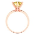 thumbnail image 4 of 2.5 ctw Solitaire Anniversary Ring for Women | Round Cut Simulated Yellow Diamond | Hyperallergenic Solid 18K Rose Gold, 4 of 5