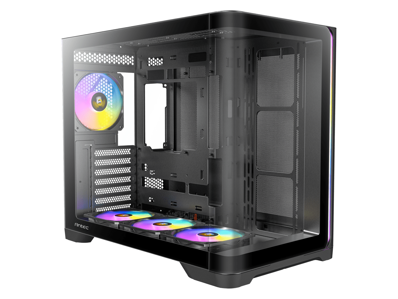 Antec C5 CURVE ARGB Mid-Tower ATX PC Case - C5 Curve ARGB - 7 x 120 mm ARGB PWM Fans Included - Type-C 3.2 Gen 2 Port - Seamless Tempered Glass Front & Side Panels - 360 mm Radiator Support