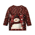 thumbnail image 3 of Girls Long Sleeve Crewneck Pullover Top with Festive Hanging Ornament Print for Holiday and Everyday Wear, 3 of 4
