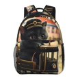 thumbnail image 1 of Balery Adorable Kitten On Mini Train Mochila Escolar Impresa, Mochila Ligera para Viajes Casual, Mochila Duradera y Cómoda Multifuncional, Mochila para Laptop-One Size, 1 of 5