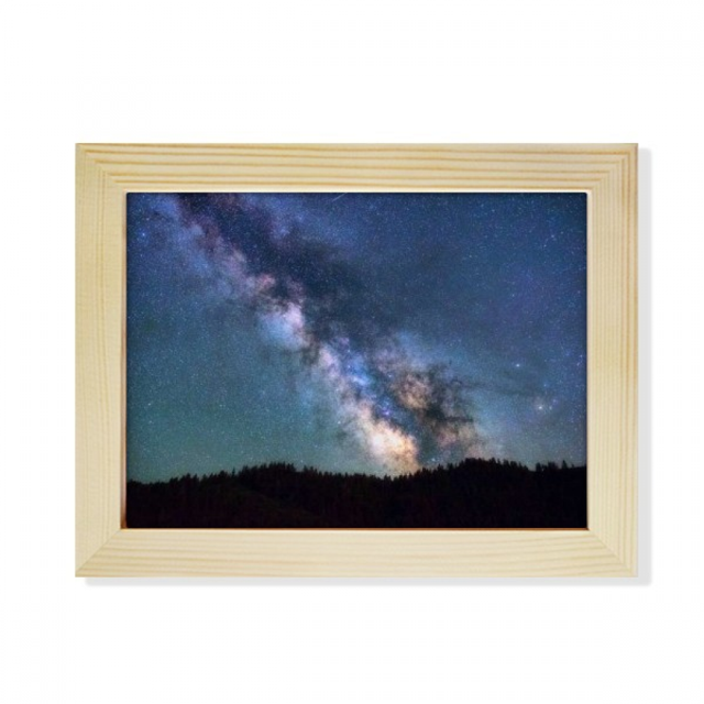 La luz azul de estrellas oscuras nubes Escritorio de madera Arte Pintura 6x8 pulgadas marco de foto foto