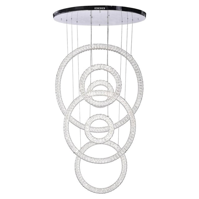 CWI Lighting Chandelier LED Celina avec Finition Chrome