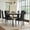 Wood Black-6 Seater, variant on 5-Piece Dining Table Set For 4, Glass Kitchen Table With 4 Upholstered Chairs, Space-Saving Dinette Set for Dining Room, Black