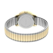 ساعة Timex Women Easy Reader 25mm Watch – قرص أبيض بلونين مع شريط توسعة
