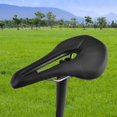 thumbnail image 1 of PU Funda de asiento de sillín de bicicleta Cojín acolchado para bicicleta Negro Cola funda de asiento de bicicleta, 1 of 7