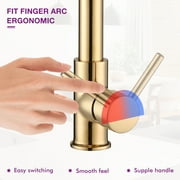 PROOX Spring Kitchen Sink Faucet Pull Down Sprayer Single Handle Modern Kitchen Faucets