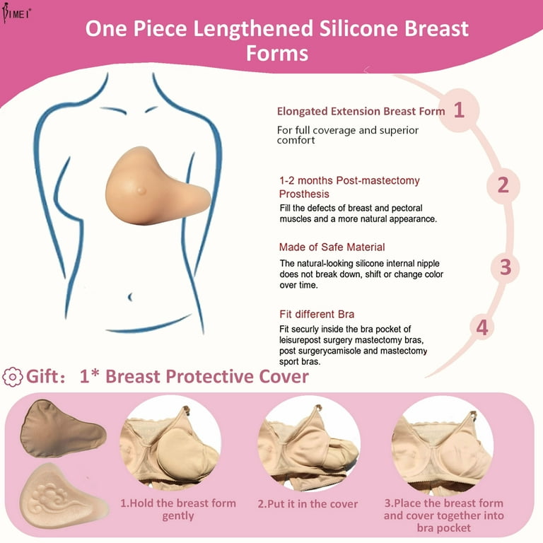 1 Piece Silicone Breast Form Fake Boob Bra Mastectomy Prosthesis Left Right  Side