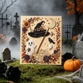 thumbnail image 2 of Halloween Diy Art Decor 7.87 Inch Framed Pearl Ghost Witch Hat Painting Kit with Broom and Moon for Home Mantel Tabletop Living Room, 2 of 6