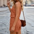 thumbnail image 4 of KIHOUT Women's Casual Ribbed Knit Romper Sleeveless Drawstring Waist Yoga Fitness Short Jumpsuit Plus Size Summer Wear, 4 of 5