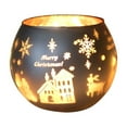thumbnail image 2 of Christmas Glowing Votive Candle Holders Elegant Glass Round Candlestick Holders Christmas Tealight Holders for Warm Ambiance Wedding Party Table Centerpiece Fireplace Home Indoor Decorations, 2 of 7