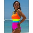 thumbnail image 2 of Traje de baño de una pieza popvil para mujer Tummy Control, color rosa intenso, 2 of 4