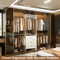 thumbnail image 2 of Homieasy Closet System, Closet Organizer with 3 Wooden Drawers, Walk-in Closet Wardrobe Clothes Rack with 4 Hanging Rods, Garment Rack, White, 2 of 7